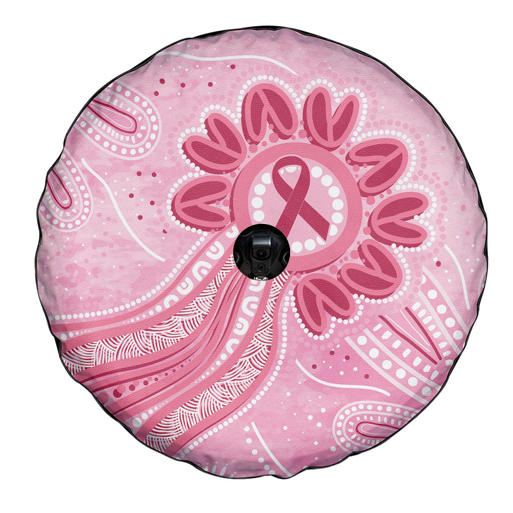 First Nation Aboriginal Dot Arts Spare Tire Cover Think Pink
