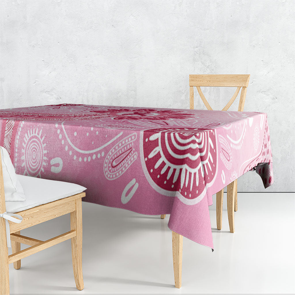 First Nation Aboriginal Dot Arts Tablecloth Think Pink