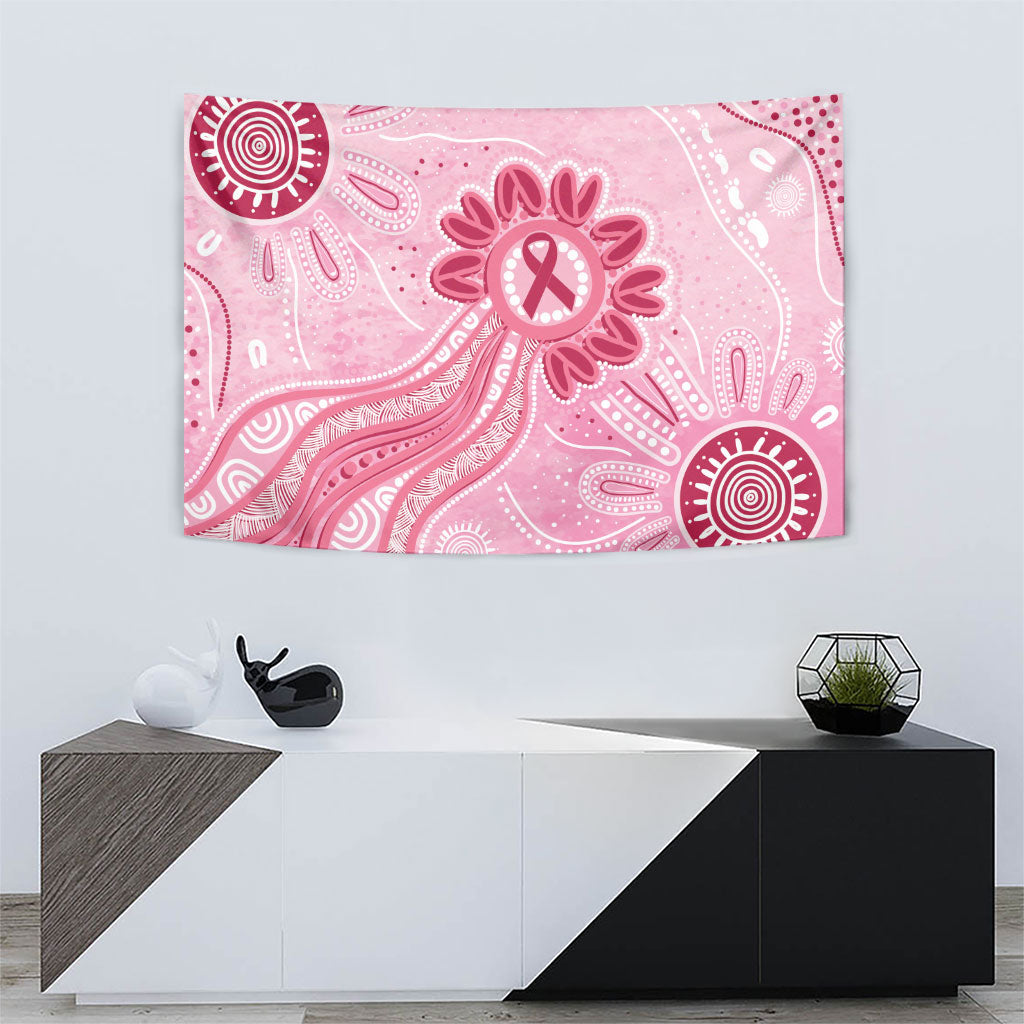 First Nation Aboriginal Dot Arts Tapestry Think Pink