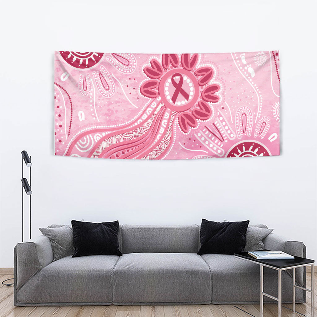 First Nation Aboriginal Dot Arts Tapestry Think Pink
