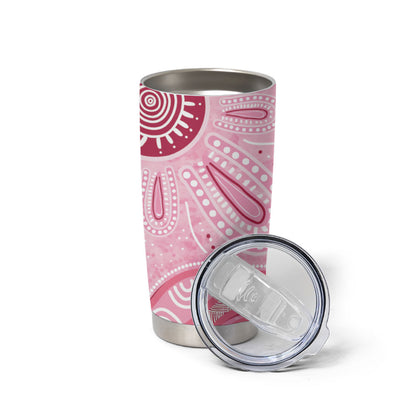 First Nation Aboriginal Dot Arts Tumbler Cup Think Pink