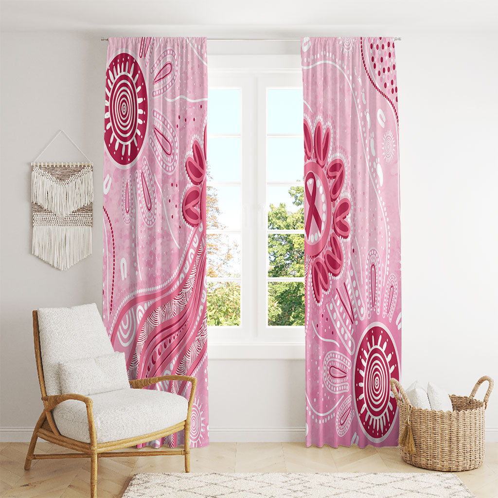 First Nation Aboriginal Dot Arts Window Curtain Think Pink