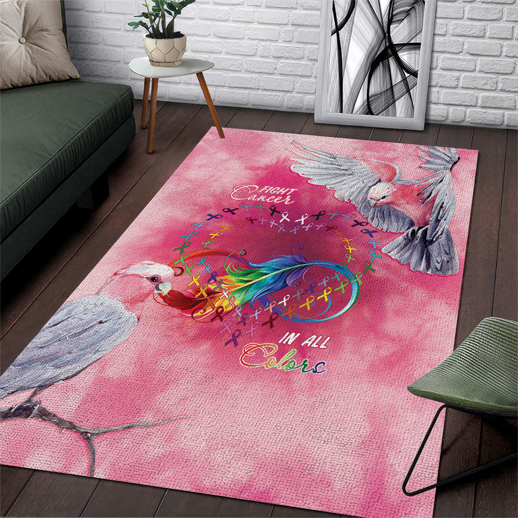 Australia Fight Cancer In All Colors Area Rug Galah Pink Tie Dye