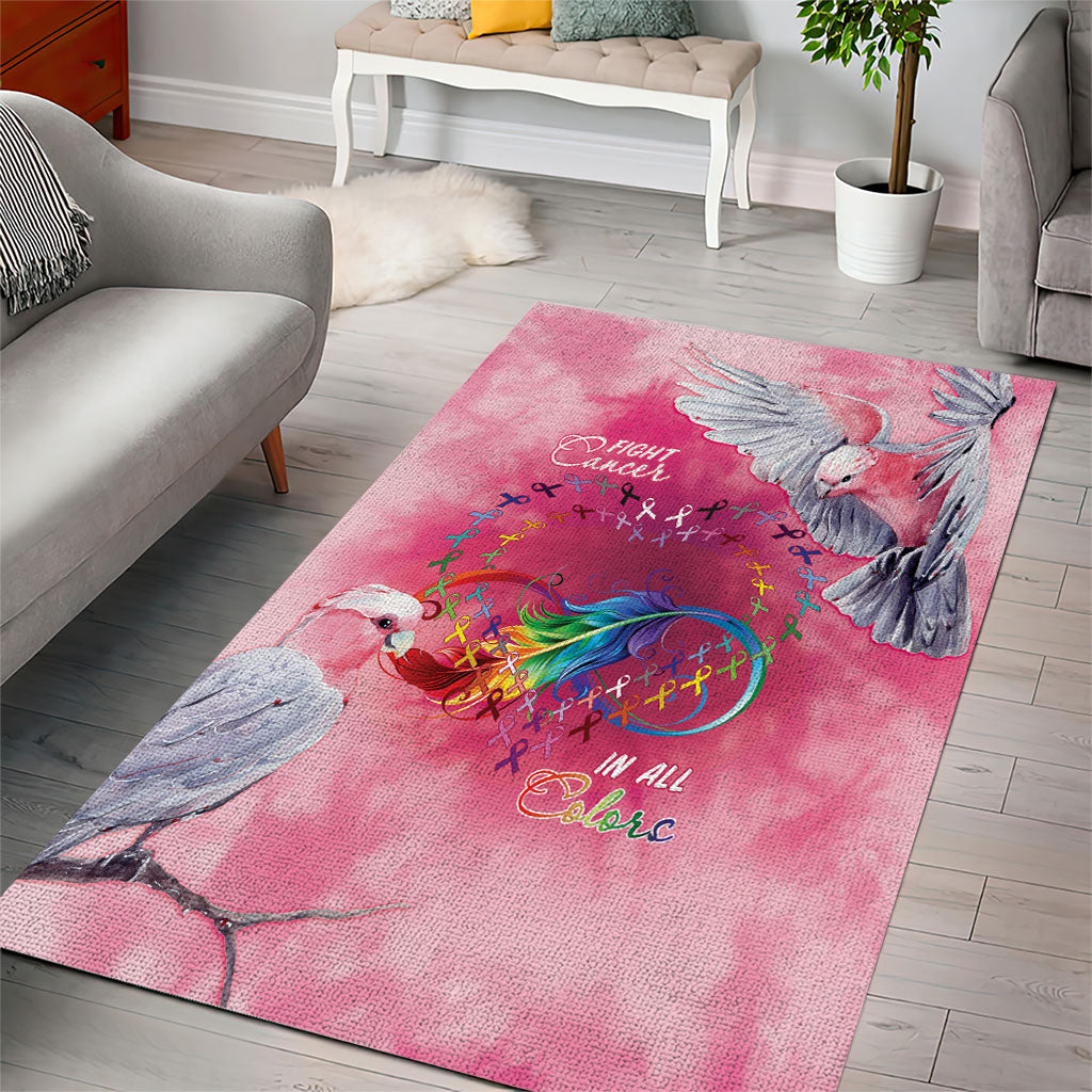 Australia Fight Cancer In All Colors Area Rug Galah Pink Tie Dye