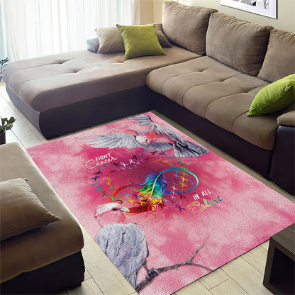 Australia Fight Cancer In All Colors Area Rug Galah Pink Tie Dye