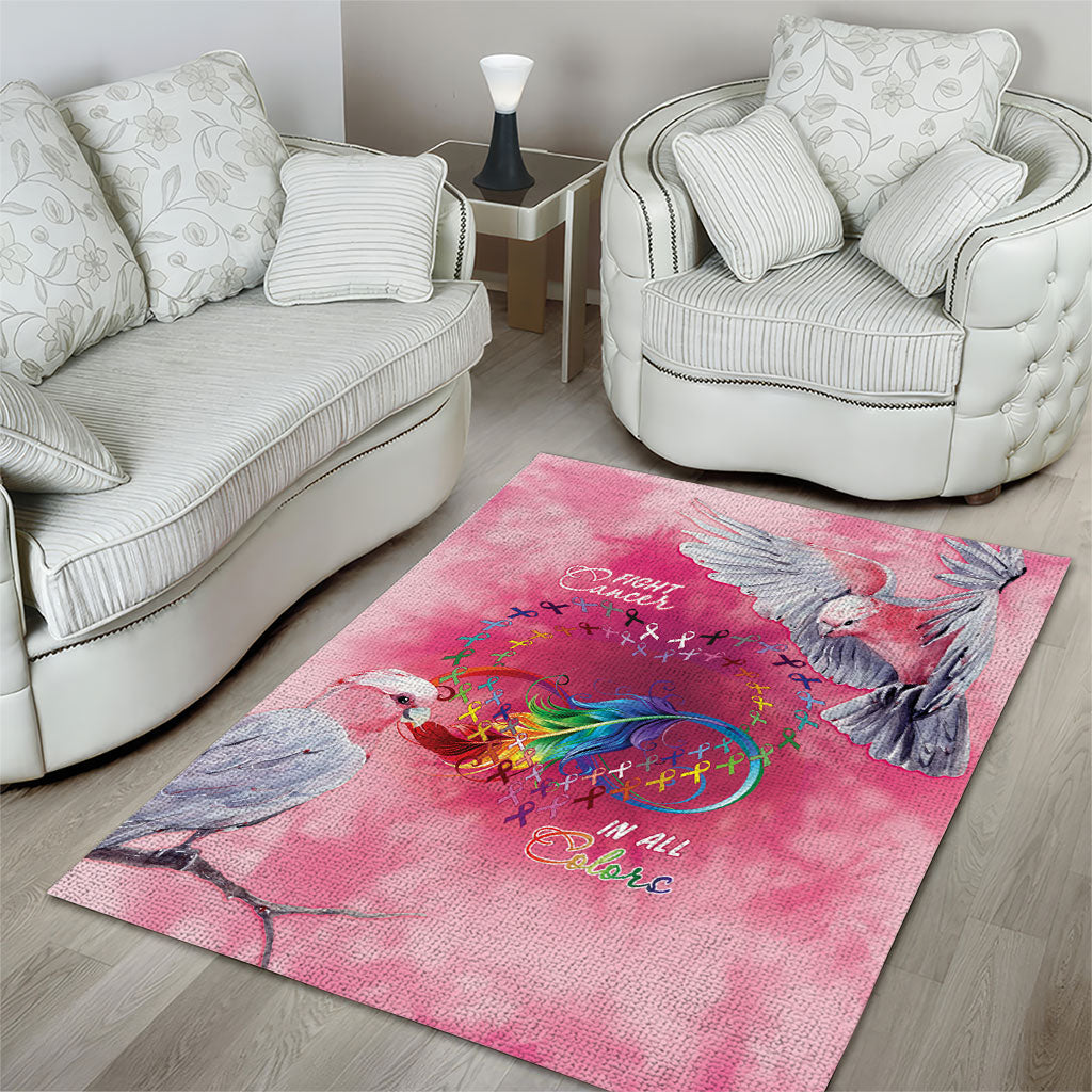 Australia Fight Cancer In All Colors Area Rug Galah Pink Tie Dye