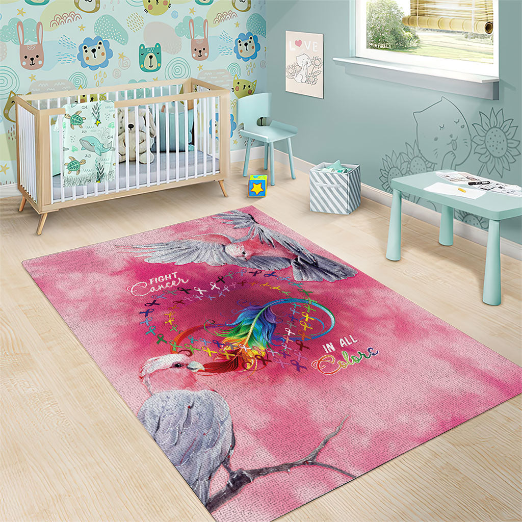 Australia Fight Cancer In All Colors Area Rug Galah Pink Tie Dye