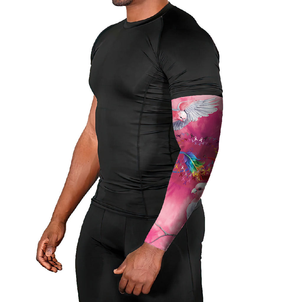 Australia Fight Cancer In All Colors Arm Sleeves Galah Pink Tie Dye