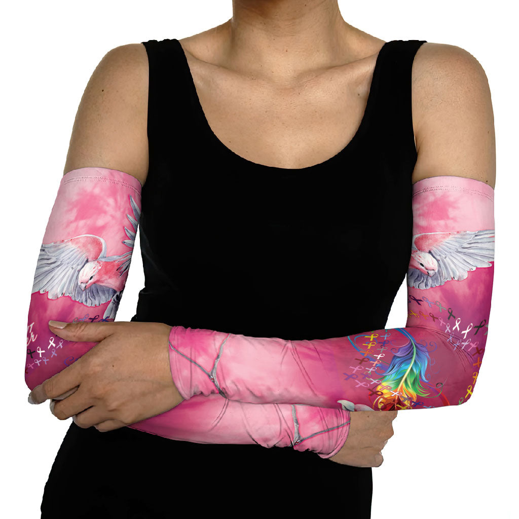 Australia Fight Cancer In All Colors Arm Sleeves Galah Pink Tie Dye