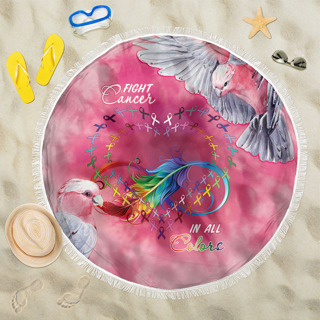 Australia Fight Cancer In All Colors Beach Blanket Galah Pink Tie Dye