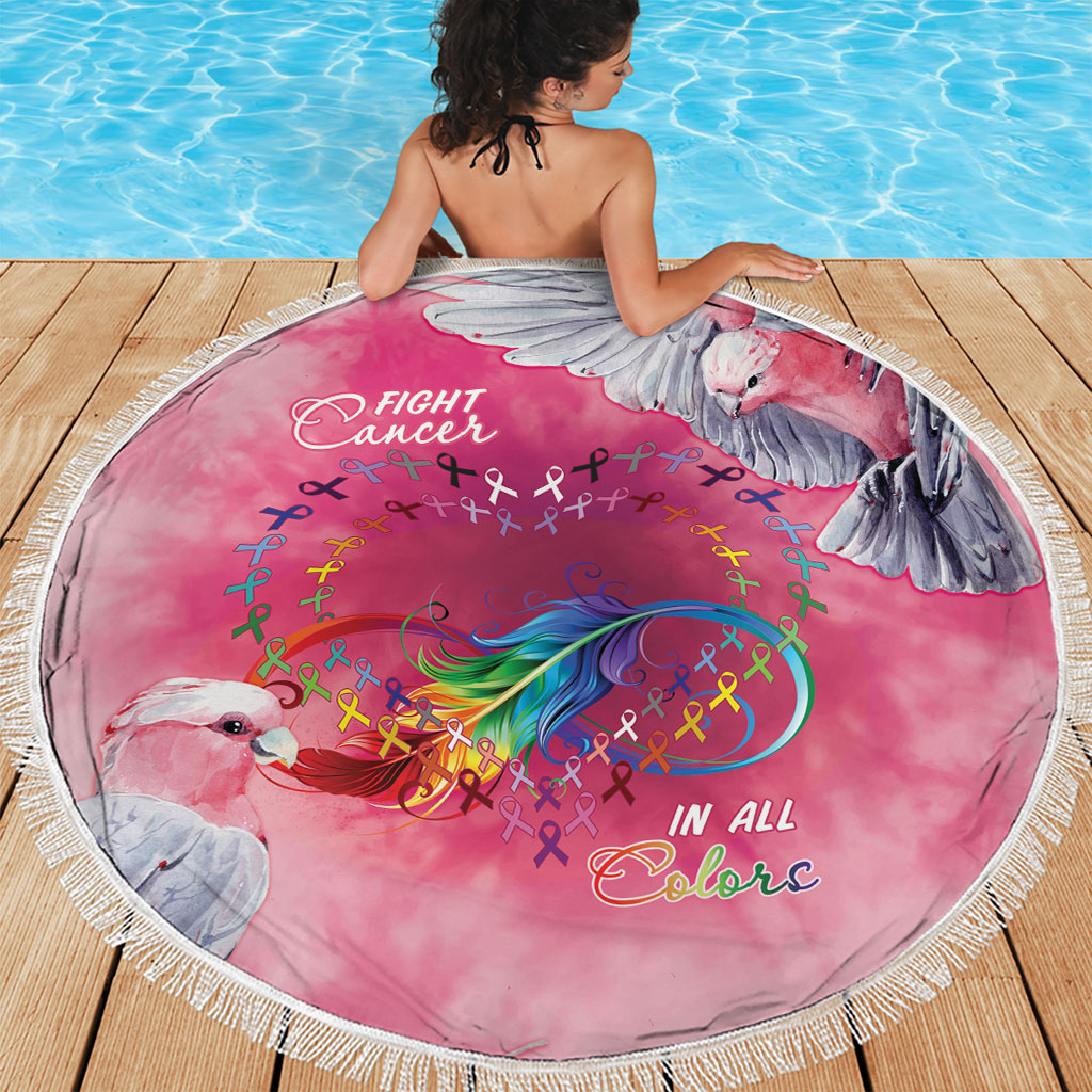 Australia Fight Cancer In All Colors Beach Blanket Galah Pink Tie Dye