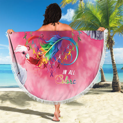 Australia Fight Cancer In All Colors Beach Blanket Galah Pink Tie Dye