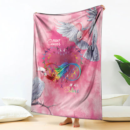 Australia Fight Cancer In All Colors Blanket Galah Pink Tie Dye