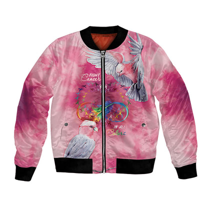 Australia Fight Cancer In All Colors Bomber Jacket Galah Pink Tie Dye