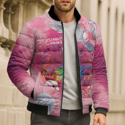 Australia Fight Cancer In All Colors Bomber Puffer Jacket Galah Pink Tie Dye