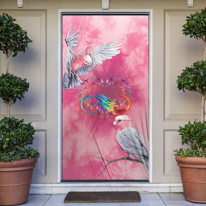 Australia Fight Cancer In All Colors Door Cover Galah Pink Tie Dye