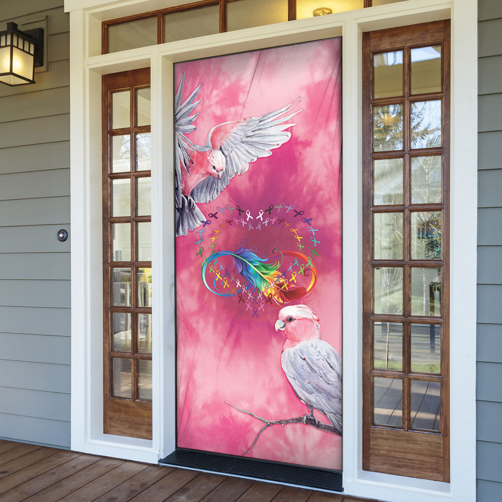 Australia Fight Cancer In All Colors Door Cover Galah Pink Tie Dye