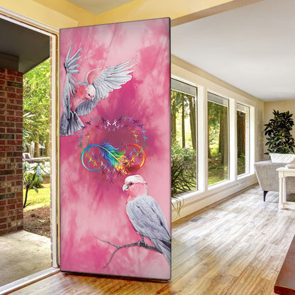 Australia Fight Cancer In All Colors Door Cover Galah Pink Tie Dye