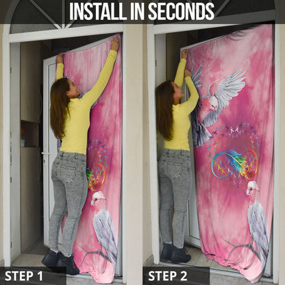 Australia Fight Cancer In All Colors Door Cover Galah Pink Tie Dye