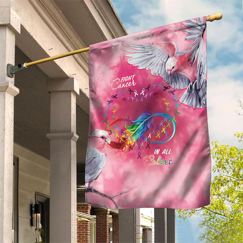 Australia Fight Cancer In All Colors Garden Flag Galah Pink Tie Dye