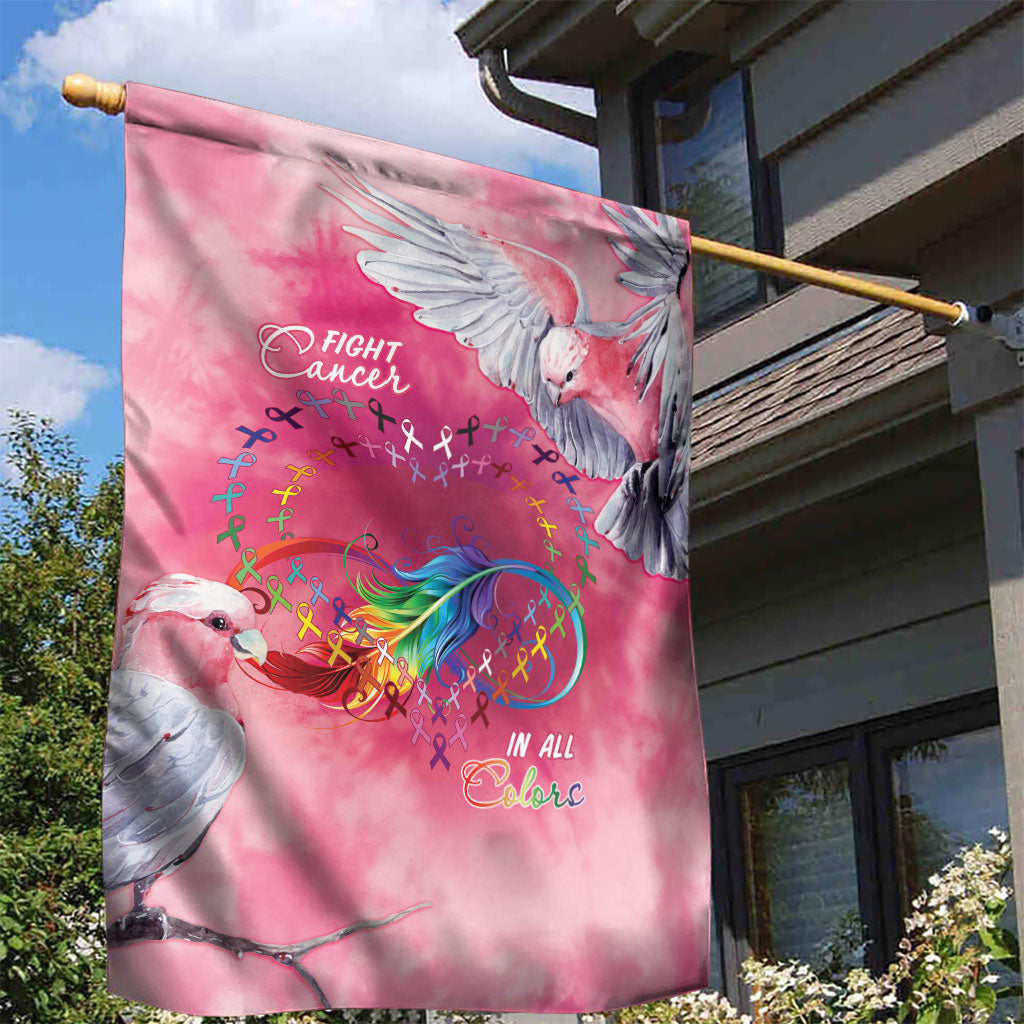 Australia Fight Cancer In All Colors Garden Flag Galah Pink Tie Dye