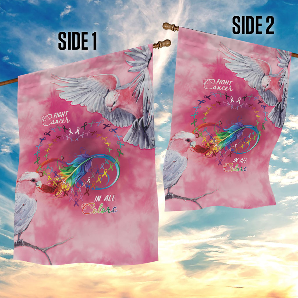 Australia Fight Cancer In All Colors Garden Flag Galah Pink Tie Dye