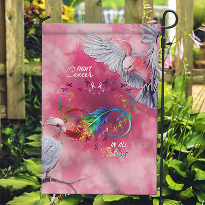 Australia Fight Cancer In All Colors Garden Flag Galah Pink Tie Dye