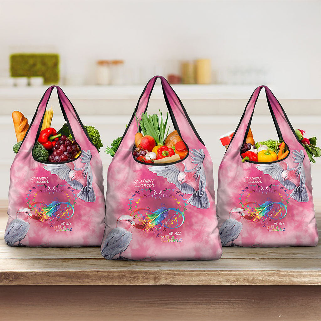 Australia Fight Cancer In All Colors Grocery Bag Galah Pink Tie Dye