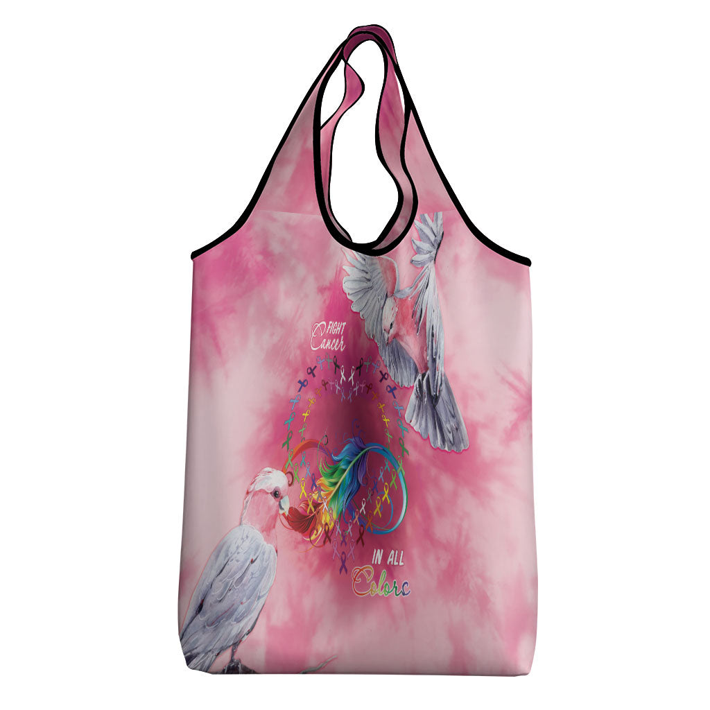 Australia Fight Cancer In All Colors Grocery Bag Galah Pink Tie Dye