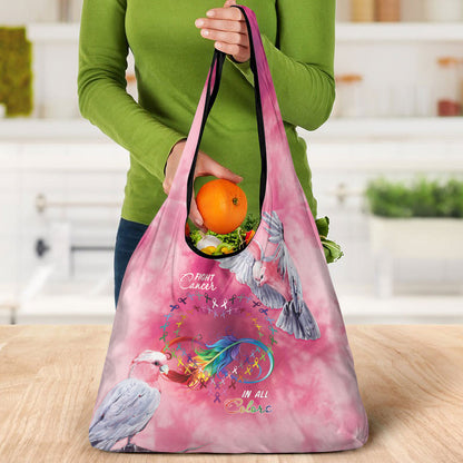 Australia Fight Cancer In All Colors Grocery Bag Galah Pink Tie Dye