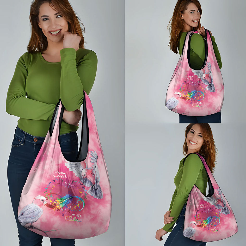 Australia Fight Cancer In All Colors Grocery Bag Galah Pink Tie Dye