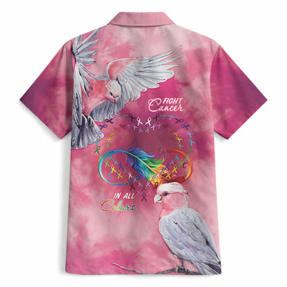 Australia Fight Cancer In All Colors Hawaiian Shirt Galah Pink Tie Dye
