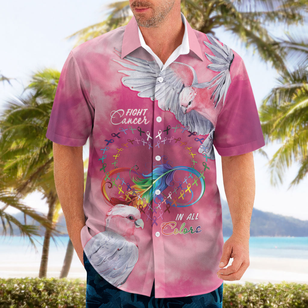 Australia Fight Cancer In All Colors Hawaiian Shirt Galah Pink Tie Dye