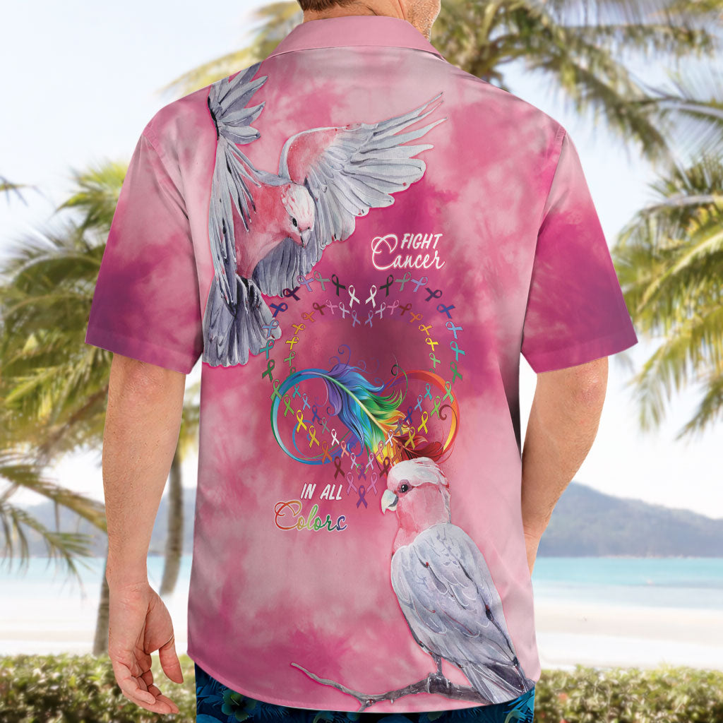 Australia Fight Cancer In All Colors Hawaiian Shirt Galah Pink Tie Dye