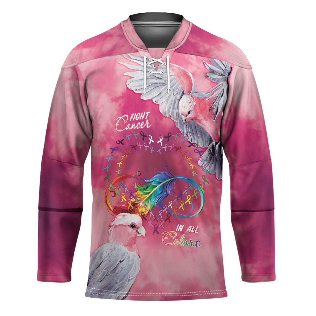 Australia Fight Cancer In All Colors Hockey Jersey Galah Pink Tie Dye