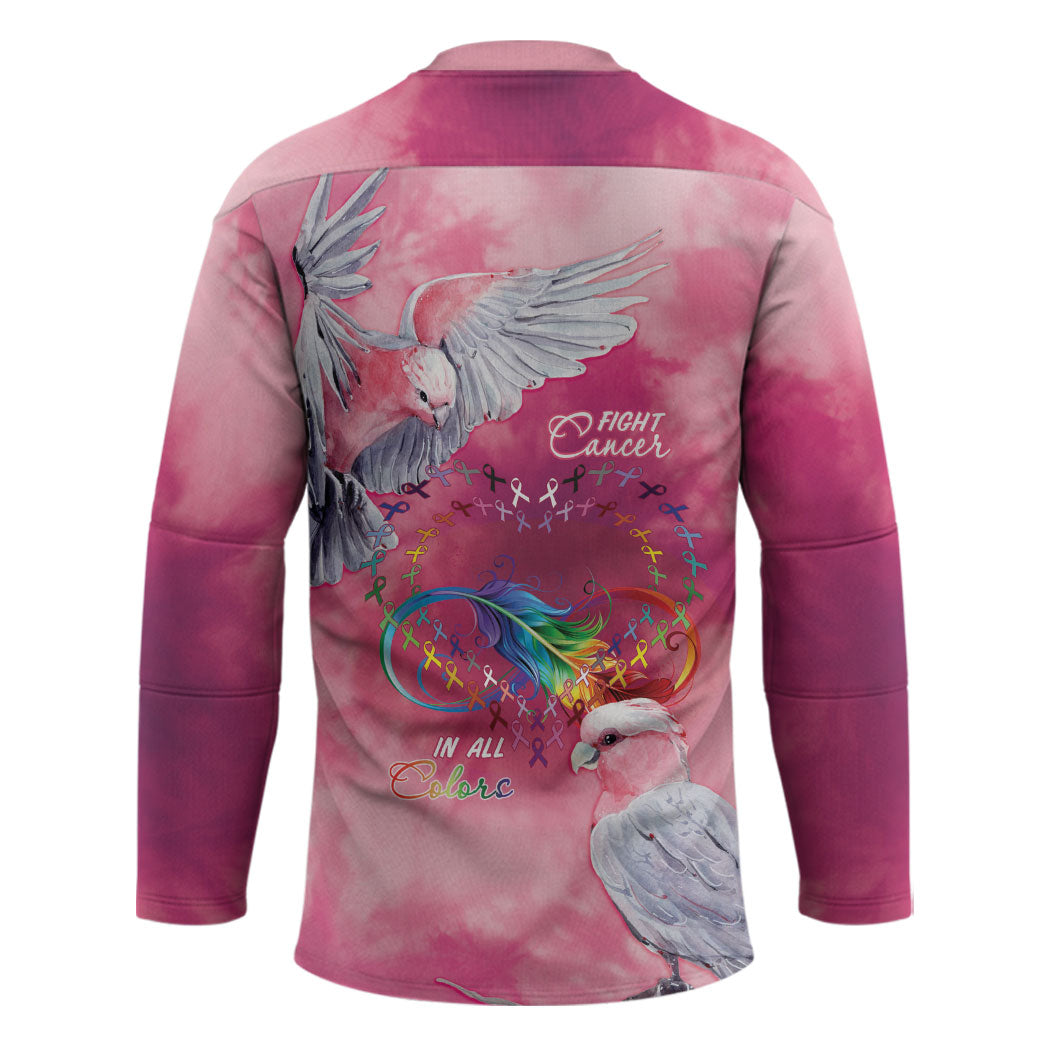 Australia Fight Cancer In All Colors Hockey Jersey Galah Pink Tie Dye