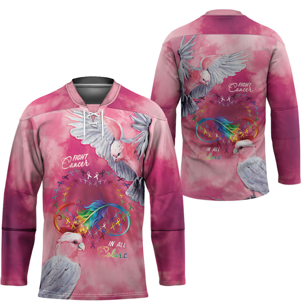 Australia Fight Cancer In All Colors Hockey Jersey Galah Pink Tie Dye