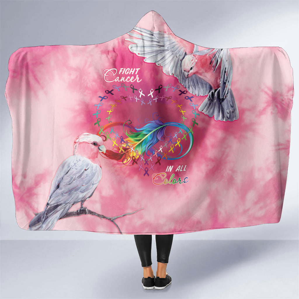 Australia Fight Cancer In All Colors Hooded Blanket Galah Pink Tie Dye