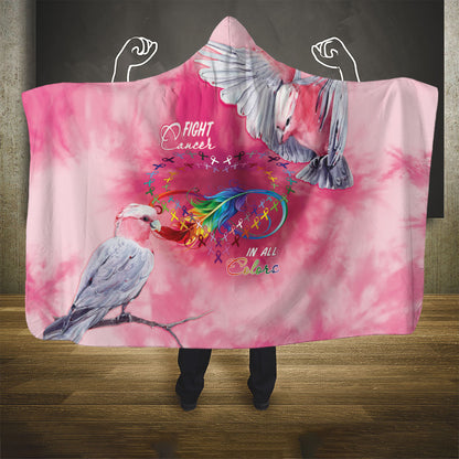 Australia Fight Cancer In All Colors Hooded Blanket Galah Pink Tie Dye