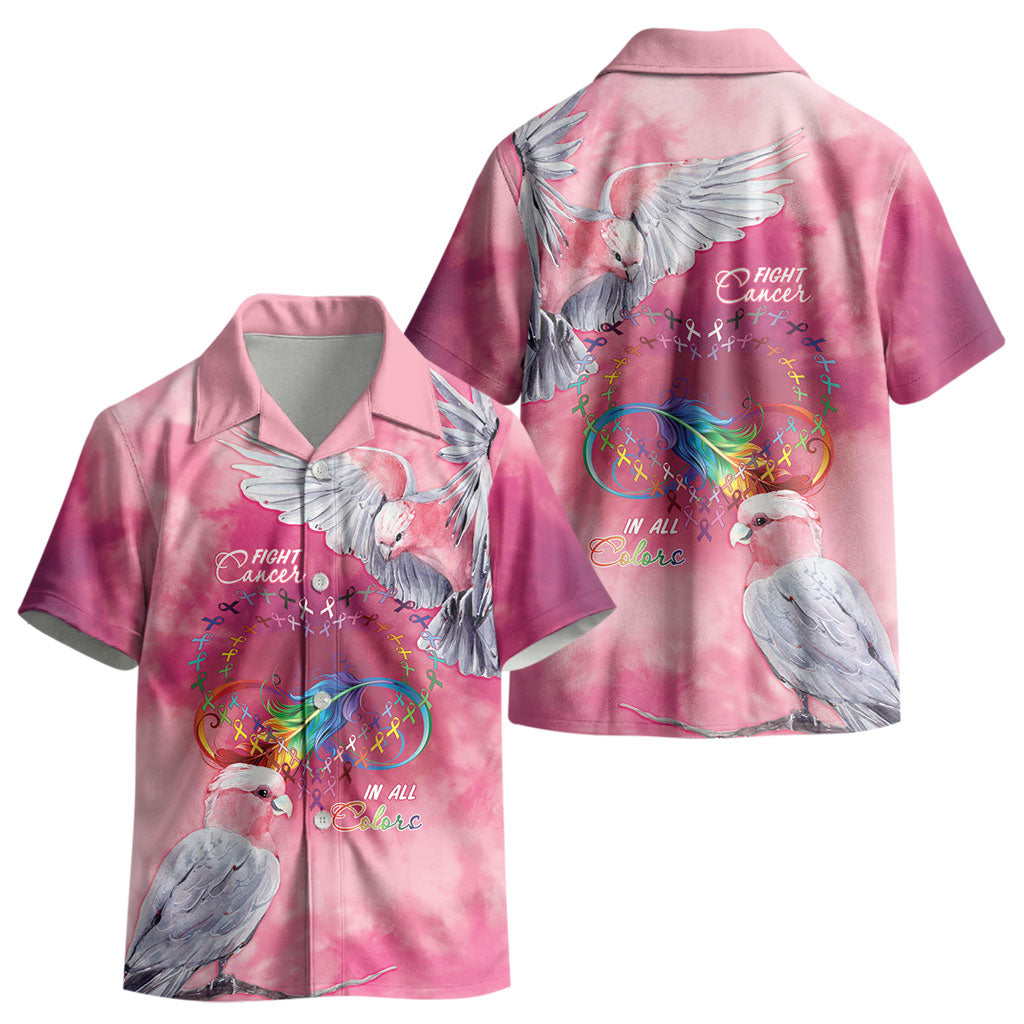 Australia Fight Cancer In All Colors Kid Hawaiian Shirt Galah Pink Tie Dye