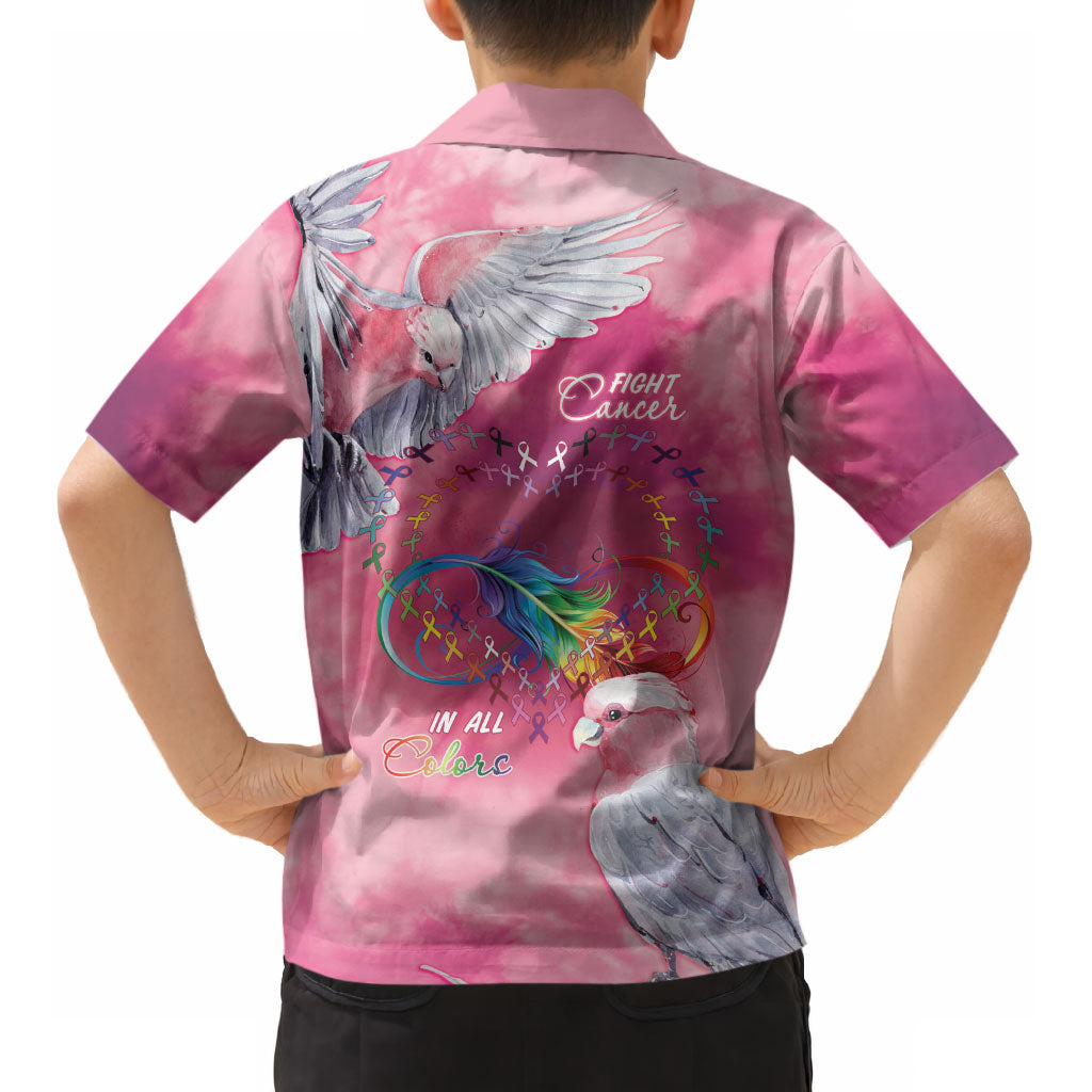 Australia Fight Cancer In All Colors Kid Hawaiian Shirt Galah Pink Tie Dye