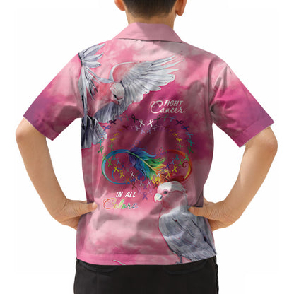 Australia Fight Cancer In All Colors Kid Hawaiian Shirt Galah Pink Tie Dye
