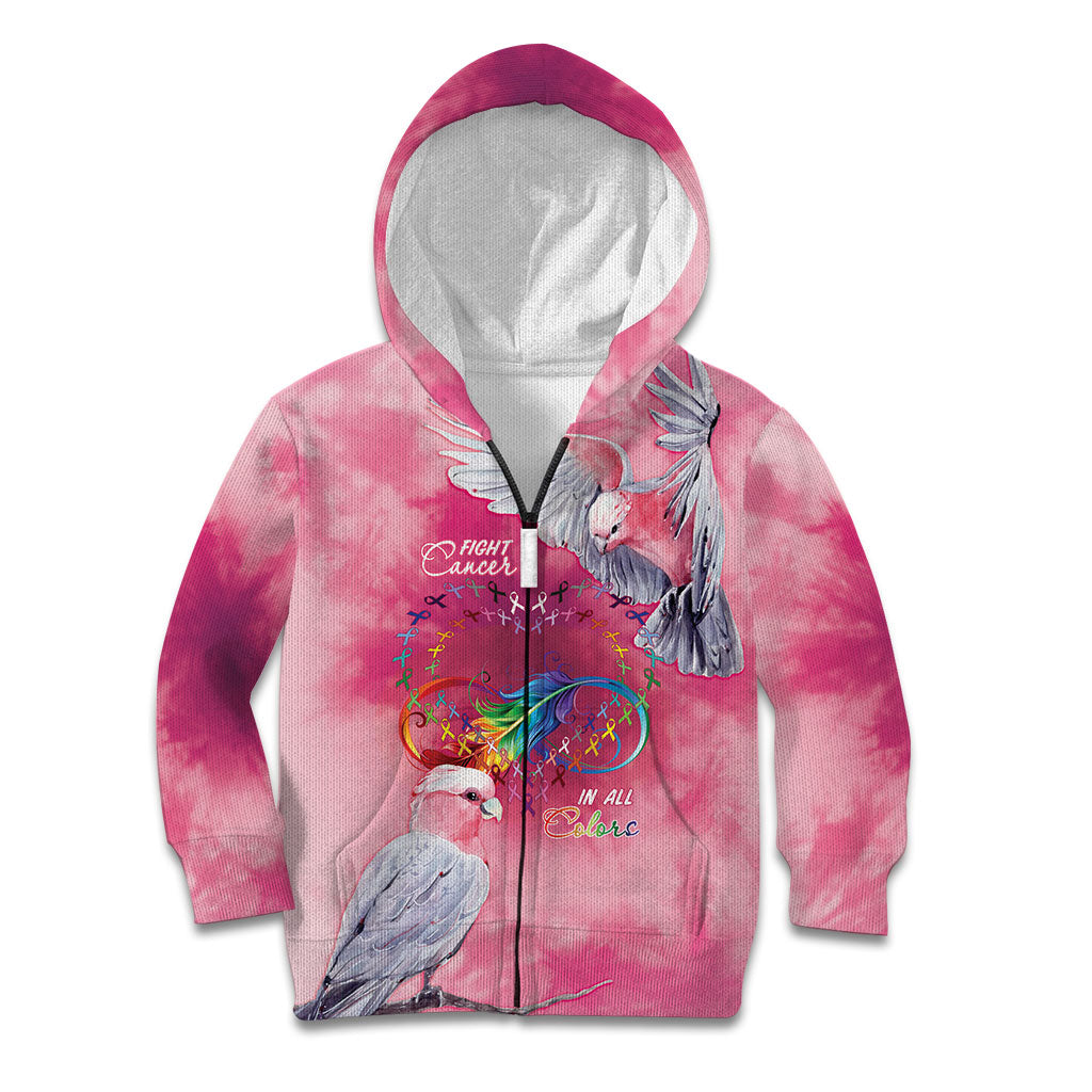 Australia Fight Cancer In All Colors Kid Hoodie Galah Pink Tie Dye