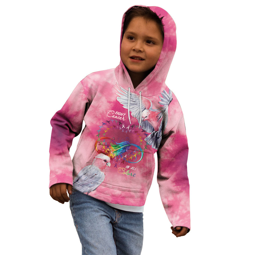 Australia Fight Cancer In All Colors Kid Hoodie Galah Pink Tie Dye