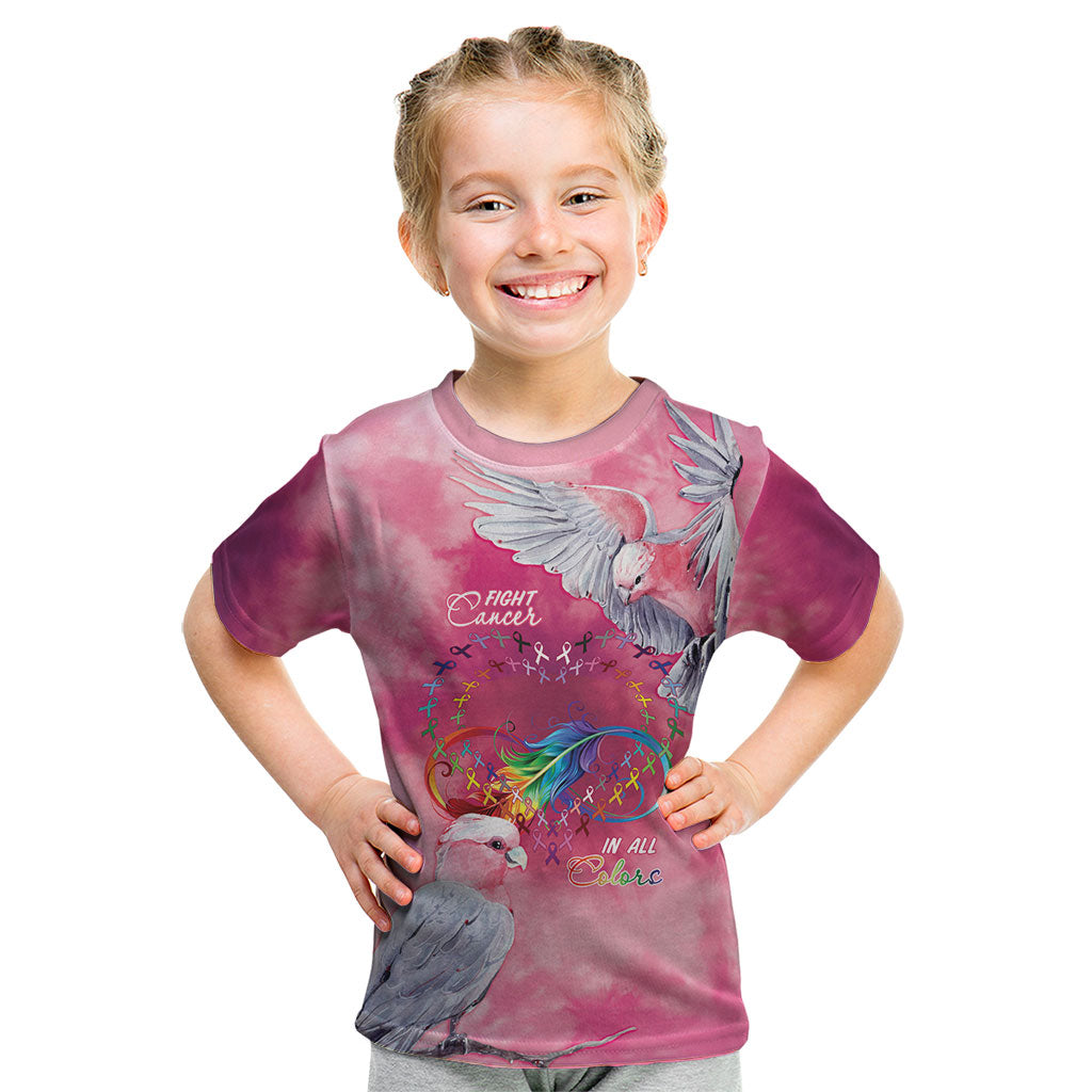 Australia Fight Cancer In All Colors Kid T Shirt Galah Pink Tie Dye