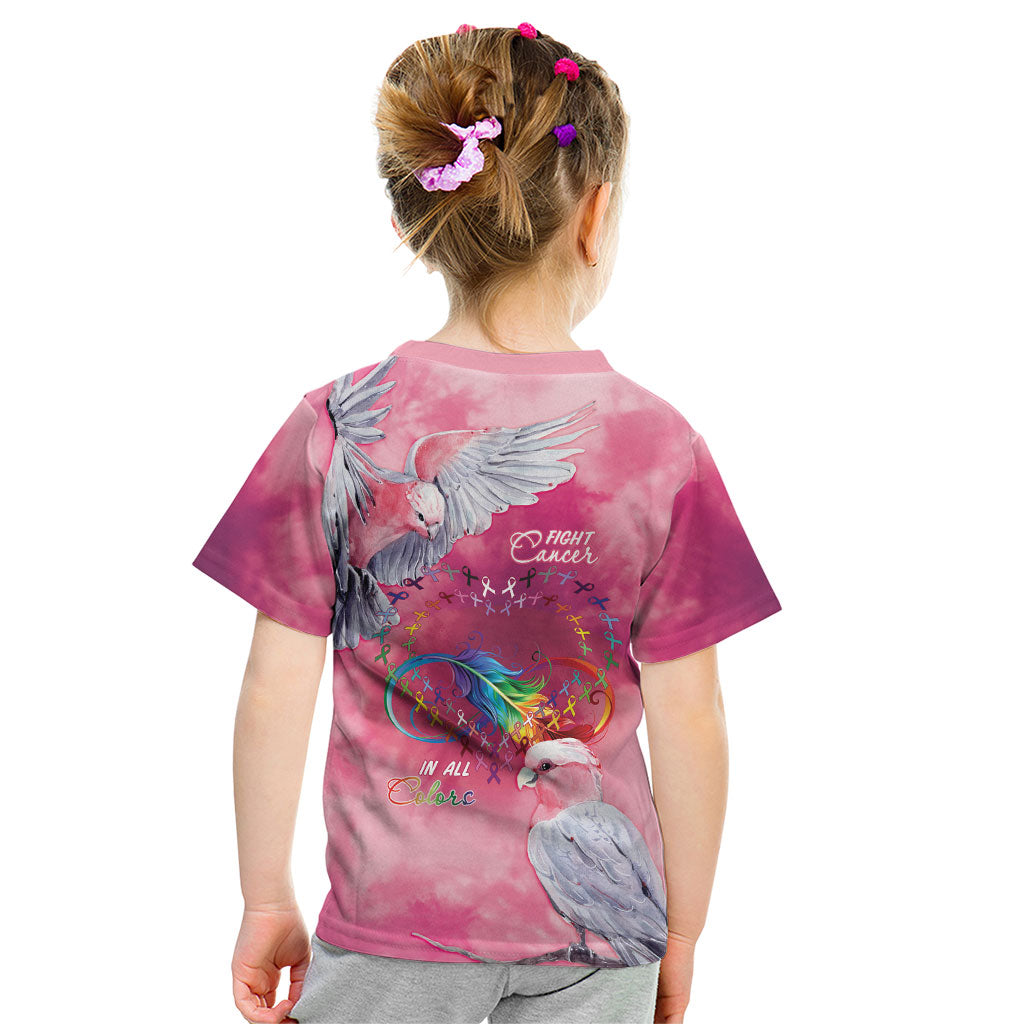 Australia Fight Cancer In All Colors Kid T Shirt Galah Pink Tie Dye