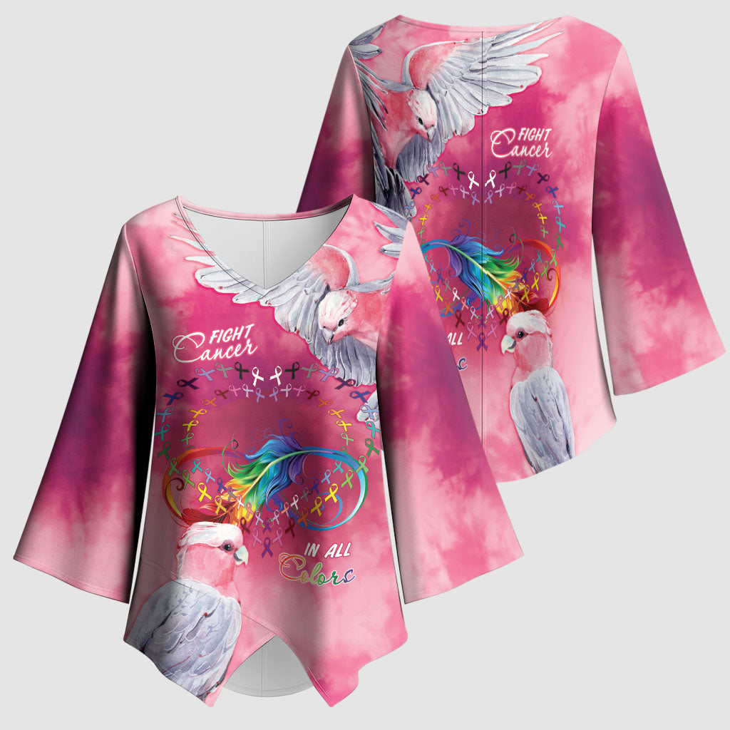 Australia Fight Cancer In All Colors Kimono Sleeve Blouse Galah Pink Tie Dye