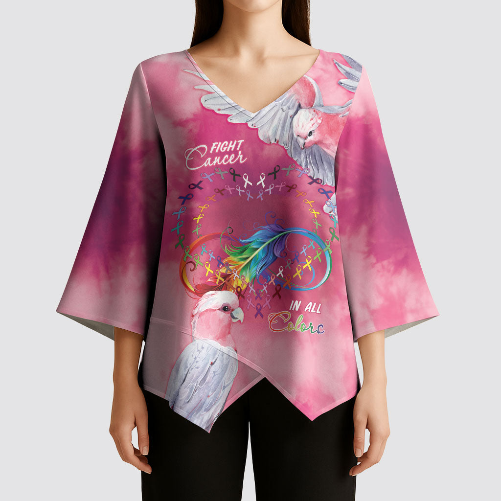 Australia Fight Cancer In All Colors Kimono Sleeve Blouse Galah Pink Tie Dye