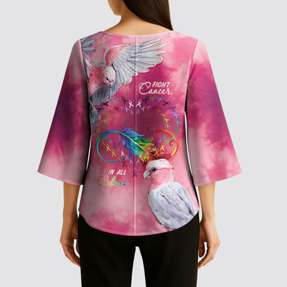 Australia Fight Cancer In All Colors Kimono Sleeve Blouse Galah Pink Tie Dye