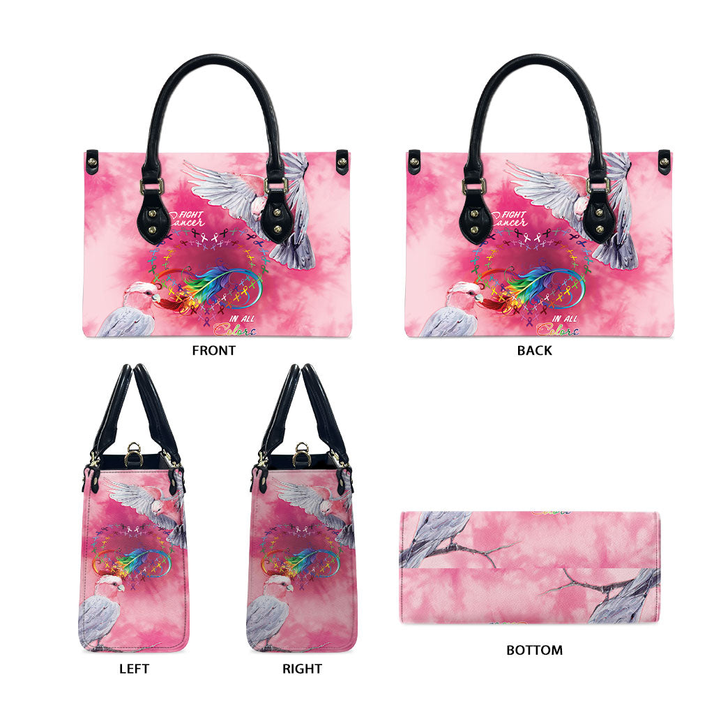 Australia Fight Cancer In All Colors Leather Bag Galah Pink Tie Dye